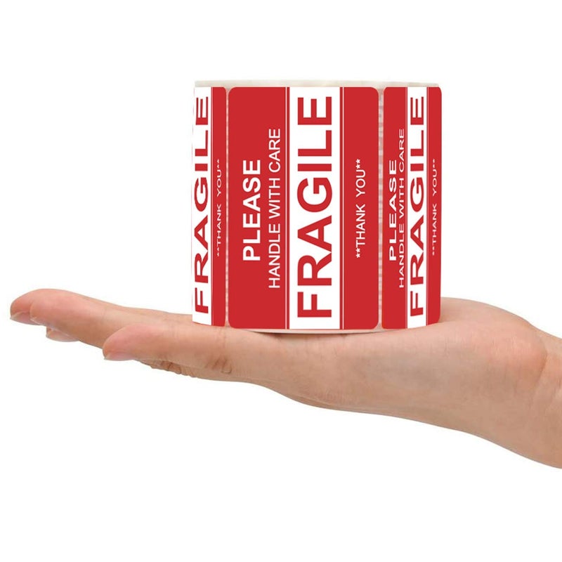 Anylabel 3" x 2" Fragile Stickers for Shipping and Moving Please Handle with Care Fragile Thank You Permanent Adhesive (2 Rolls, 1000 Labels) - Image 5